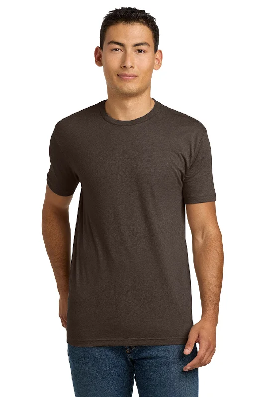 Men’s short-sleeve urge polos-Next Level Mens CVC Jersey Short Sleeve Crewneck T-Shirt - Espresso Brown