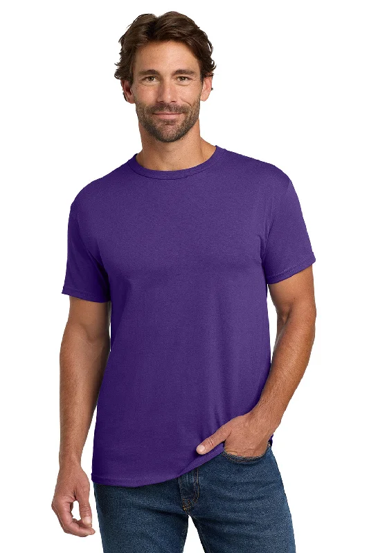 Men’s short-sleeve vent tees-Hanes Mens ComfortSoft Short Sleeve Crewneck T-Shirt - Purple