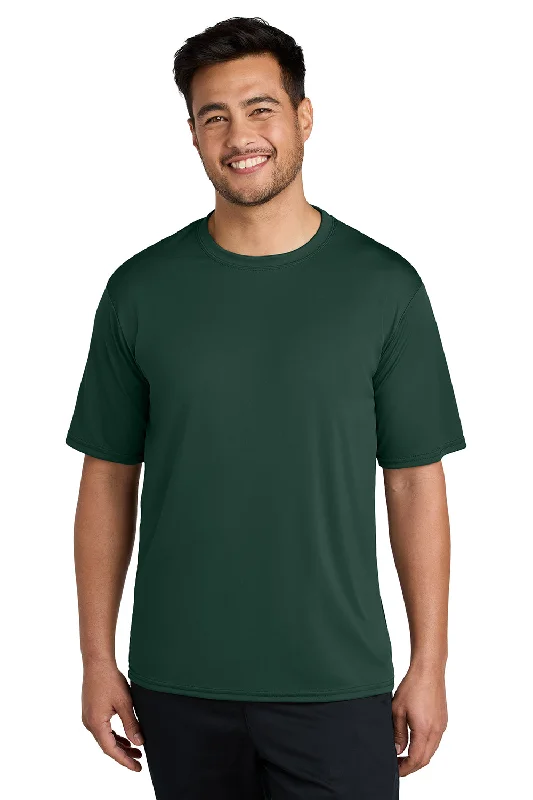 Men’s short-sleeve dusk shirts-Port & Company Mens Dry Zone Performance Moisture Wicking Short Sleeve Crewneck T-Shirt - Dark Green