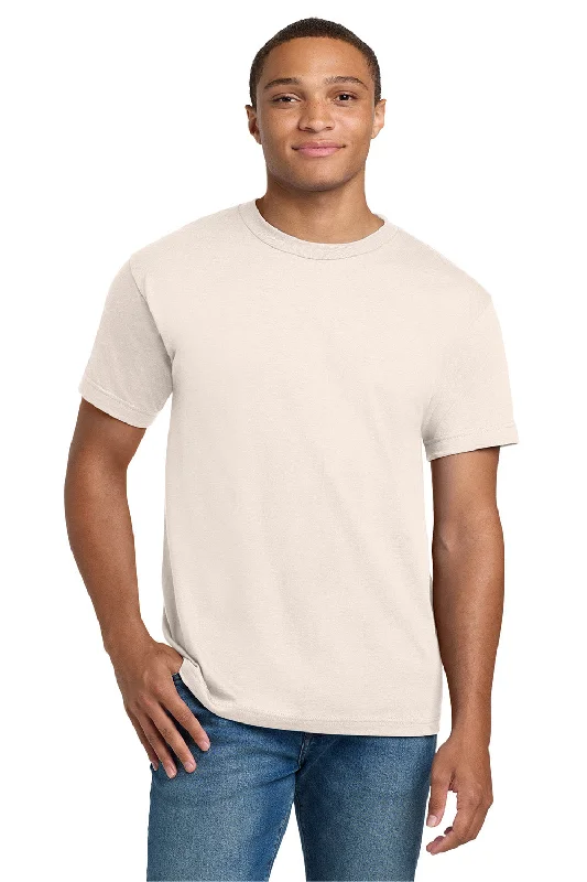 Men’s short-sleeve burr shirts-Hanes Mens Beefy-T Short Sleeve Crewneck T-Shirt - Natural