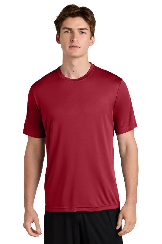 Men’s short-sleeve glum polos-Sport-Tek Mens Competitor Moisture Wicking Short Sleeve Crewneck T-Shirt - Deep Red