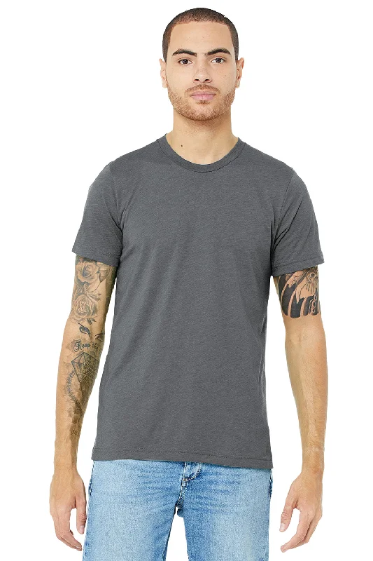 Men’s short-sleeve rime shirts-Bella + Canvas Mens Short Sleeve Crewneck T-Shirt - Storm Grey