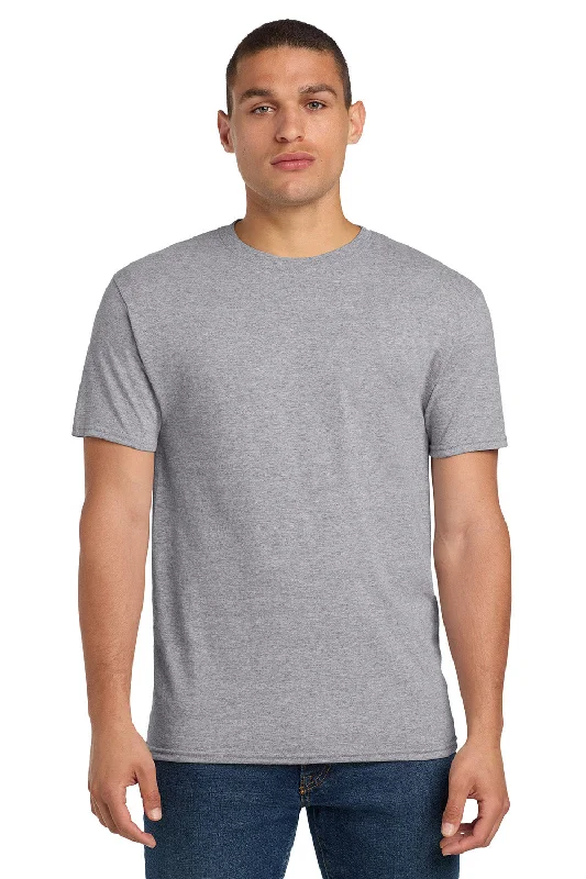 Men’s short-sleeve arch tops-Jerzees Mens Dri-Power Moisture Wicking Short Sleeve Crewneck T-Shirt - Heather Grey