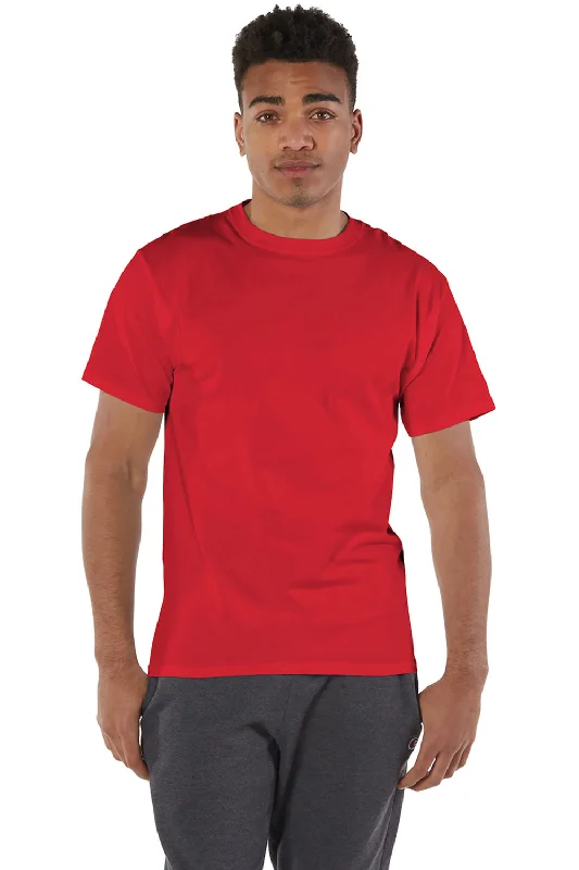 Men’s short-sleeve purl tees-Champion Mens Short Sleeve Crewneck T-Shirt - Red - Closeout