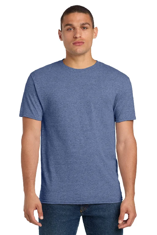 Men’s short-sleeve dote shirts-Jerzees Mens Dri-Power Moisture Wicking Short Sleeve Crewneck T-Shirt - Vintage Heather Blue