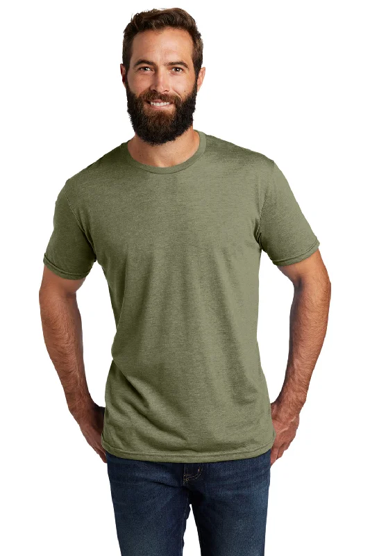 Men’s short-sleeve etch polos-Allmade Mens Short Sleeve Crewneck T-Shirt - Olive You Green