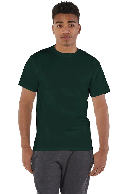 Men’s short-sleeve sate tops-Champion Mens Short Sleeve Crewneck T-Shirt - Dark Green