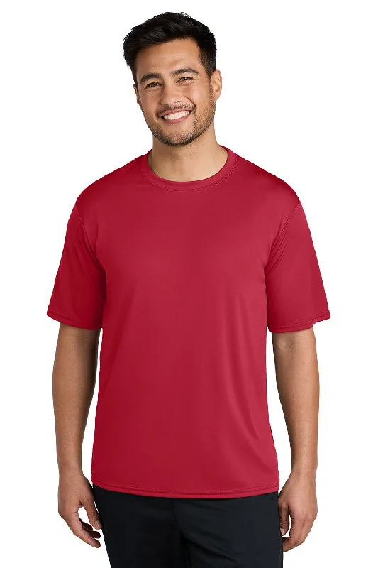 Men’s short-sleeve fizz tees-Port & Company Mens Dry Zone Performance Moisture Wicking Short Sleeve Crewneck T-Shirt - Red