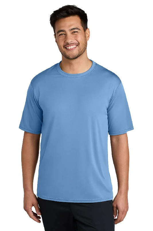 Men’s short-sleeve glint tops-Port & Company Mens Dry Zone Performance Moisture Wicking Short Sleeve Crewneck T-Shirt - Carolina Blue