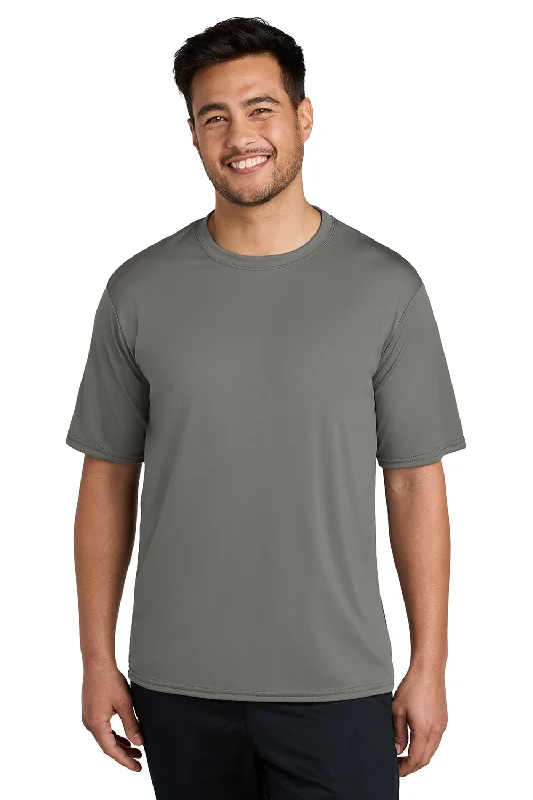 Men’s short-sleeve harp tees-Port & Company Mens Dry Zone Performance Moisture Wicking Short Sleeve Crewneck T-Shirt - Concrete Grey