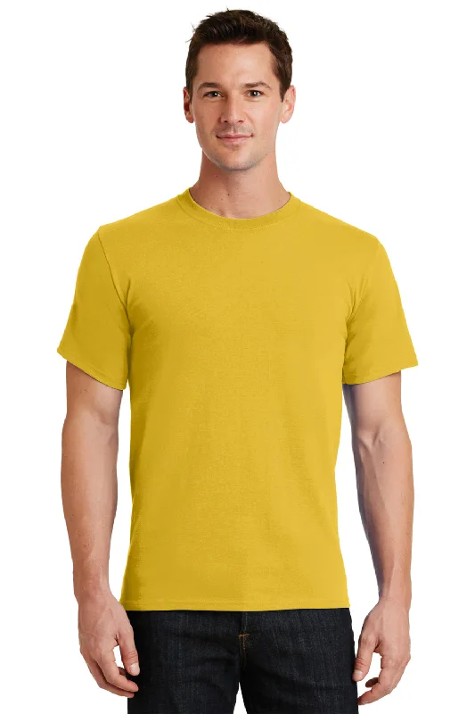 Men’s short-sleeve idly tops-Port & Company Mens Essential Short Sleeve Crewneck T-Shirt - Lemon Yellow