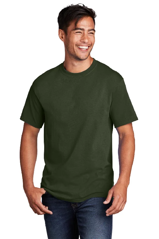 Men’s short-sleeve dint tees-Port & Company Mens Core Short Sleeve Crewneck T-Shirt - Olive Drab Green