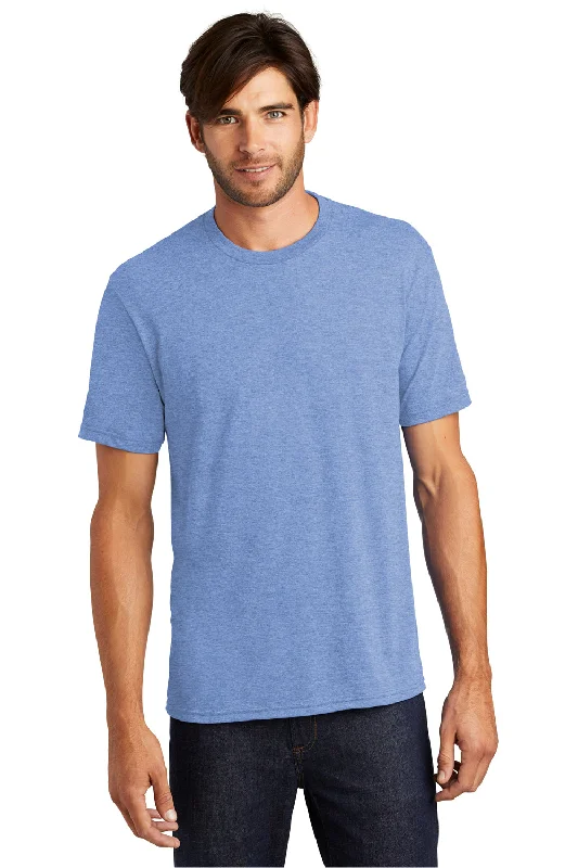 Men’s short-sleeve yank polos-District Mens Perfect Tri Short Sleeve Crewneck T-Shirt - Maritime Blue Frost