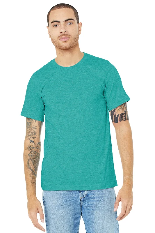 Men’s short-sleeve nook tees-Bella + Canvas Mens Heather CVC Short Sleeve Crewneck T-Shirt - Heather Sea Green