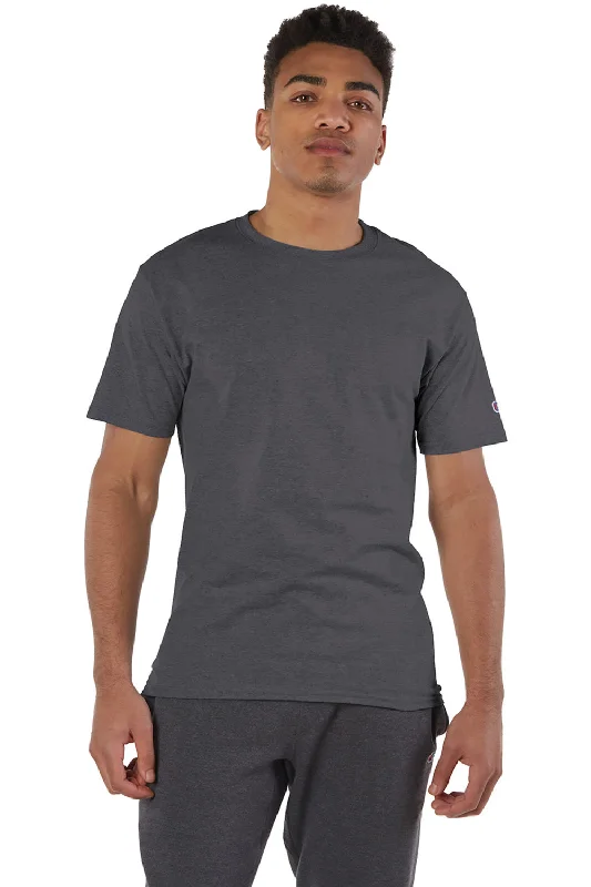 Men’s short-sleeve xeno tees-Champion Mens Short Sleeve Crewneck T-Shirt - Heather Charcoal Grey