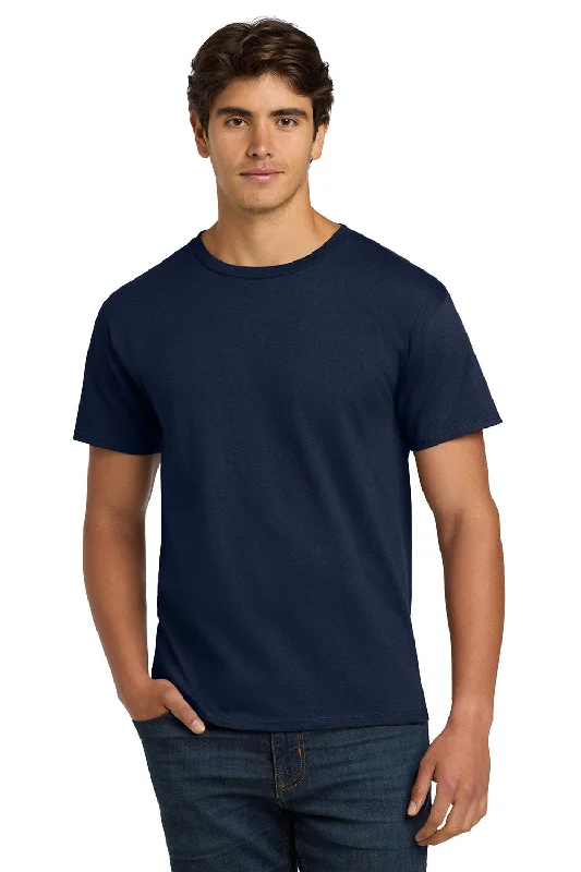 Men’s short-sleeve dint tees-Hanes Mens ComfortSoft Short Sleeve Crewneck T-Shirt - Navy Blue