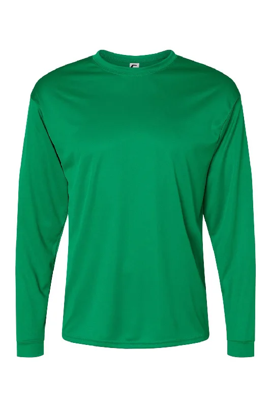 Men’s short-sleeve dusk tees-C2 Sport Mens Performance Moisture Wicking Long Sleeve Crewneck T-Shirt - Kelly Green