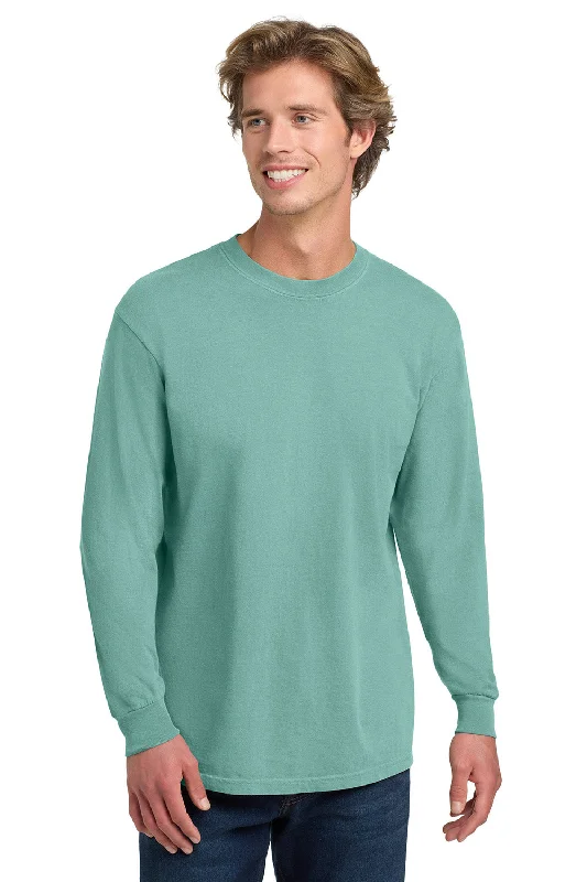 Men’s short-sleeve eave tops-Comfort Colors Mens Long Sleeve Crewneck T-Shirt - Seafoam Green