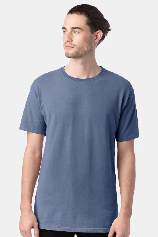 Men’s short-sleeve meld tops-ComfortWash By Hanes Mens Short Sleeve Crewneck T-Shirt - Saltwater Blue