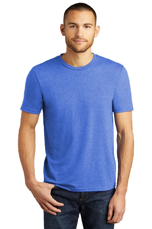 Men’s short-sleeve ooze polos-District Mens Perfect Tri Short Sleeve Crewneck T-Shirt - Royal Blue Frost