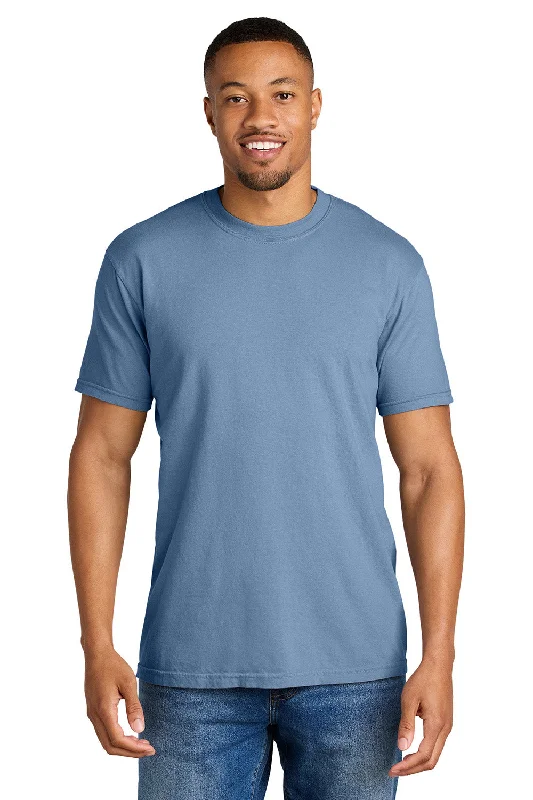 Men’s short-sleeve moot polos-Comfort Colors Mens Short Sleeve Crewneck T-Shirt - Washed Denim Blue