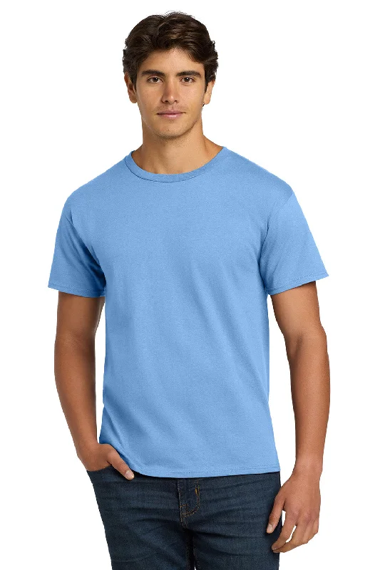 Men’s short-sleeve burr shirts-Hanes Mens ComfortSoft Short Sleeve Crewneck T-Shirt - Carolina Blue