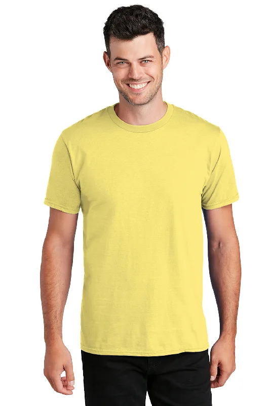 Men’s short-sleeve etch polos-Port & Company Mens Fan Favorite Short Sleeve Crewneck T-Shirt - Yellow