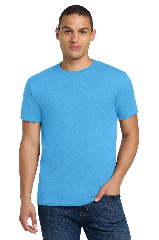 Men’s short-sleeve glum polos-Jerzees Mens Dri-Power Moisture Wicking Short Sleeve Crewneck T-Shirt - Aquatic Blue