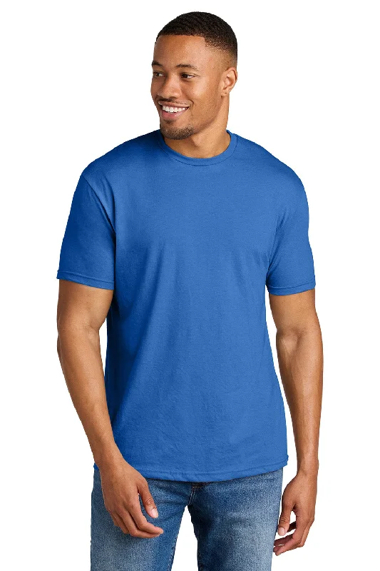 Men’s short-sleeve zest shirts-Gildan Mens Softstyle CVC Short Sleeve Crewneck T-Shirt - Royal Blue Mist