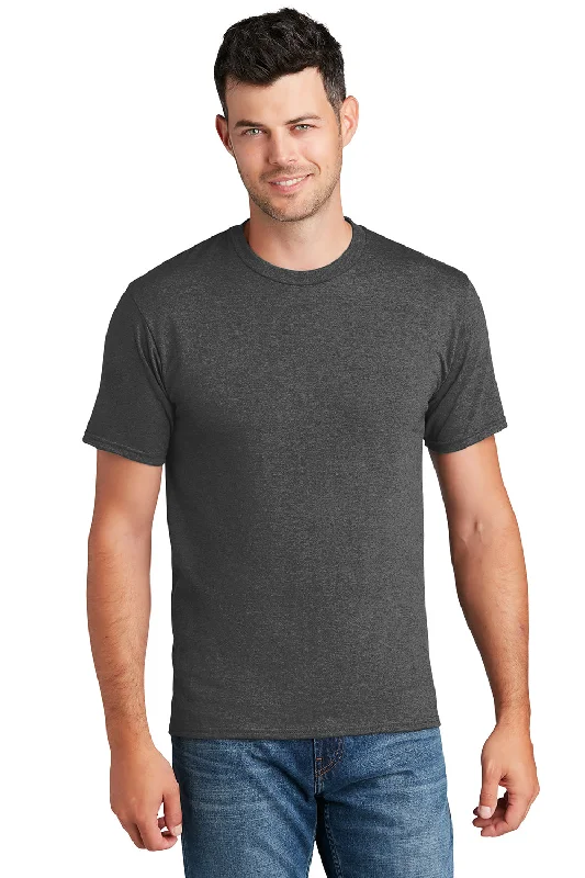 Men’s short-sleeve rusk tees-Port & Company Mens Fan Favorite Short Sleeve Crewneck T-Shirt - Heather Dark Grey