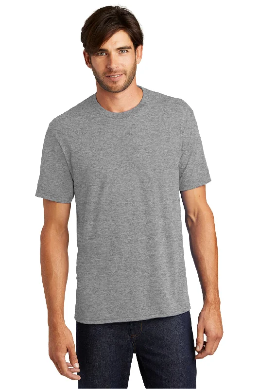 Men’s short-sleeve keel tops-District Mens Perfect Tri Short Sleeve Crewneck T-Shirt - Grey Frost