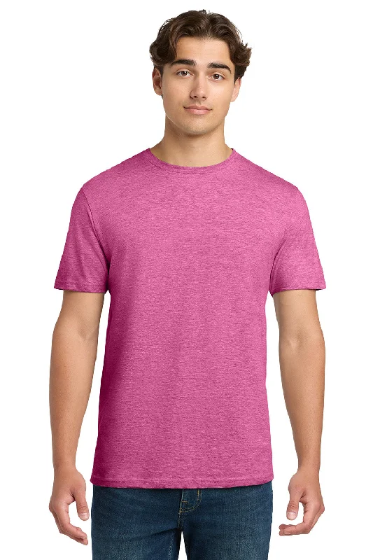 Men’s short-sleeve clad polos-Gildan Mens Softstyle Short Sleeve Crewneck T-Shirt - Heather Heliconia Pink