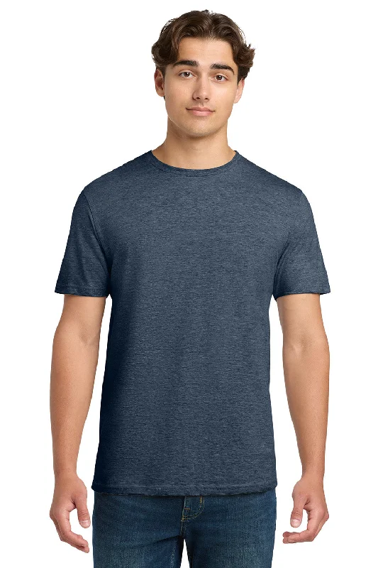 Men’s short-sleeve keel tops-Gildan Mens Softstyle Short Sleeve Crewneck T-Shirt - Heather Navy Blue