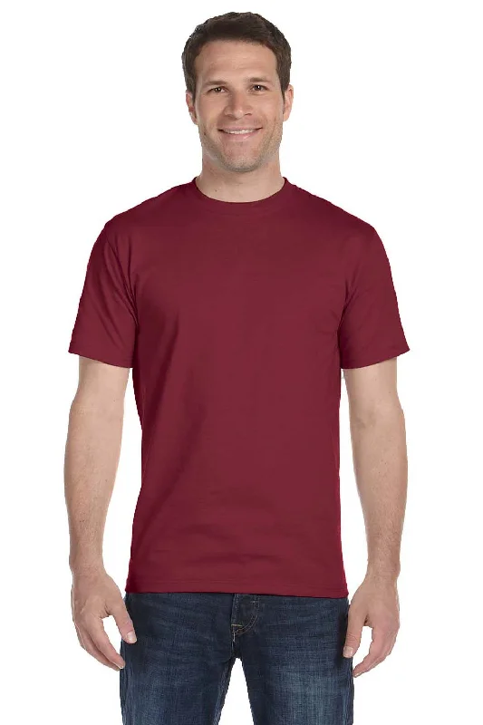 Men’s short-sleeve sift tops-Hanes Mens Beefy-T Short Sleeve Crewneck T-Shirt - Cardinal Red - Closeout