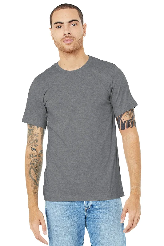 Men’s short-sleeve zest shirts-Bella + Canvas Mens Heather CVC Short Sleeve Crewneck T-Shirt - Heather Storm Grey