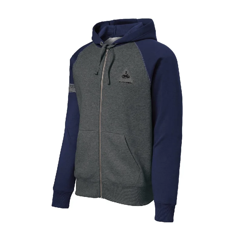 mens hoodie for fresh and casual vibes-2nd Armor Color Block Zip Up Hoodie