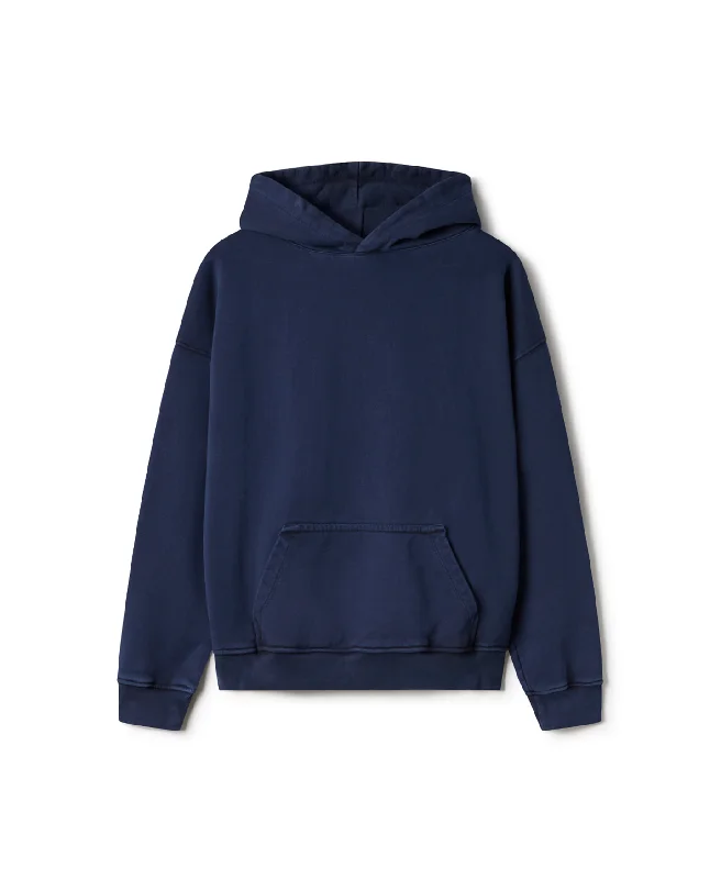 mens hoodie for cold weather layering-600 GSM 'Navy Blue' Hoodie