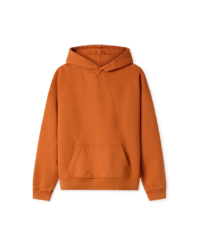 mens hoodie with minimalist pocket design-600 GSM 'Orange Rust' Hoodie