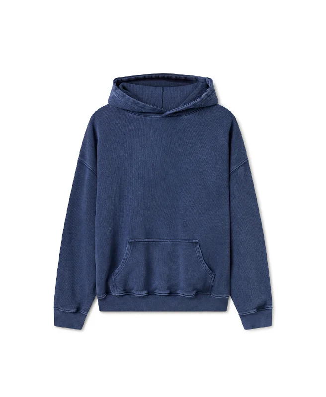 mens hoodie for trendy workout style-600 GSM 'Vintage Navy' Hoodie