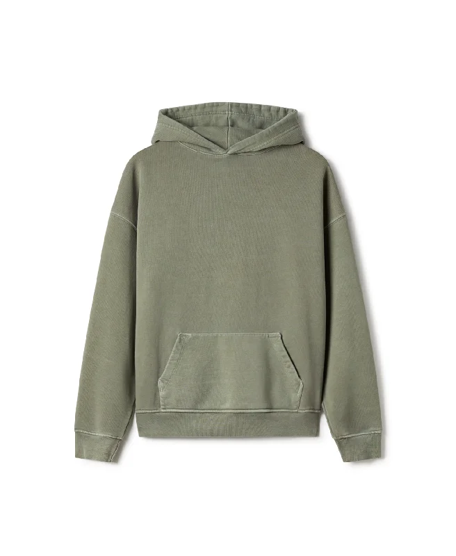 mens hoodie for cool weather adventures-600 GSM 'Vintage Olive' Hoodie