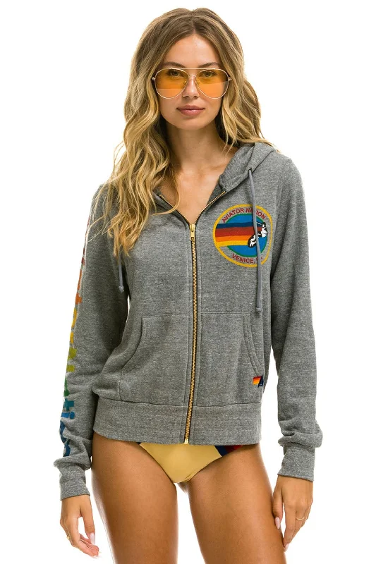 mens hoodie with unique sporty fit-AVIATOR NATION HOODIE - HEATHER GREY