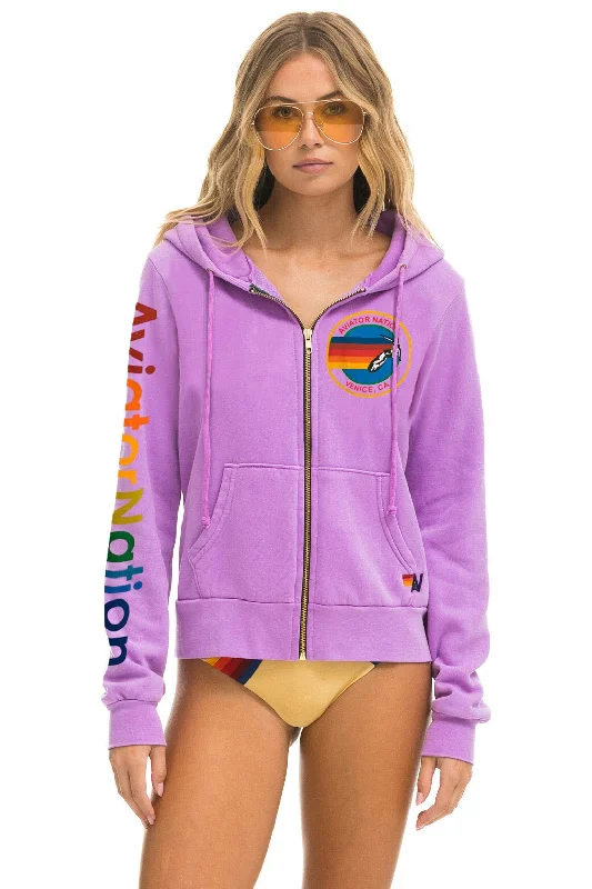 mens hoodie with a contemporary twist-AVIATOR NATION HOODIE - NEON PURPLE