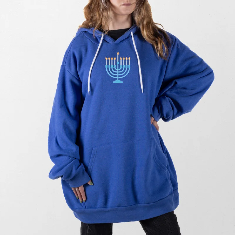 mens hoodie for relaxed street-style wear-Hanukkah Giant Hoodie