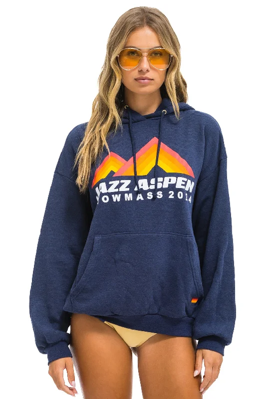 mens hoodie for on-the-move style-JAZZ ASPEN SNOWMASS 2024 PULLOVER HOODIE RELAXED - NAVY