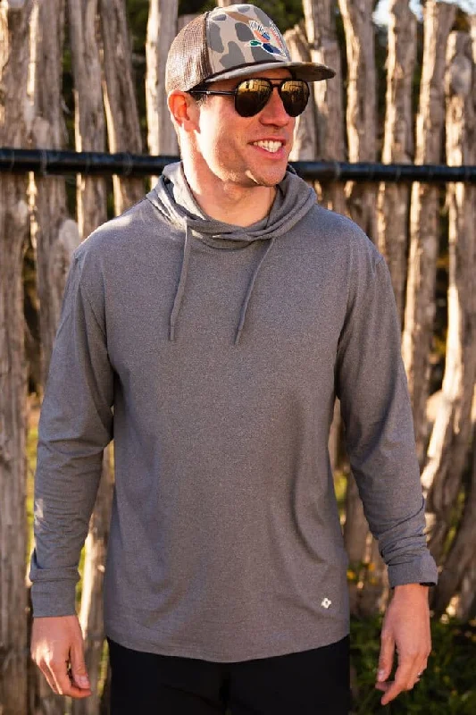 mens hoodie for casual but functional wear-Performance Hoodie - Dark Heather Grey