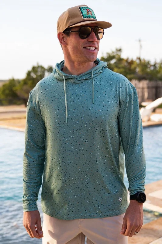 mens hoodie for stylish minimalist look-Performance Hoodie - Green Speckled