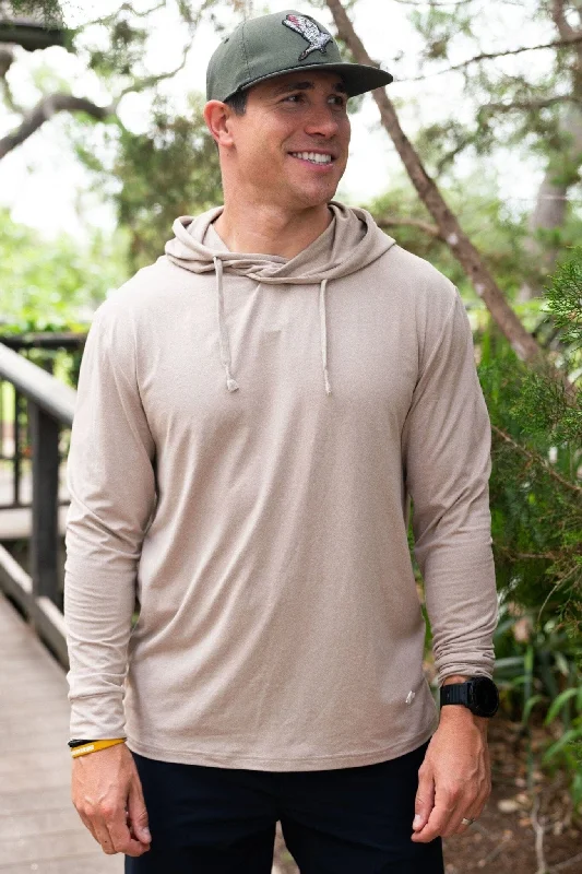 mens hoodie for everyday stylish wear-Performance Hoodie - Heather Khaki