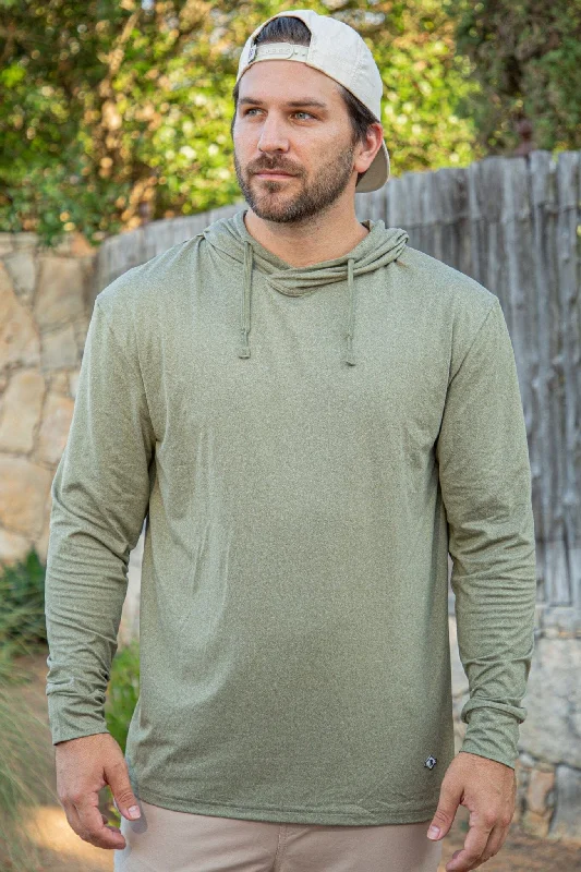 mens hoodie for active streetwear look-Performance Hoodie - Heather Sage