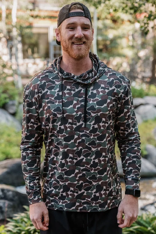 mens hoodie for modern, athletic fashion-Performance Hoodie - Throwback Camo