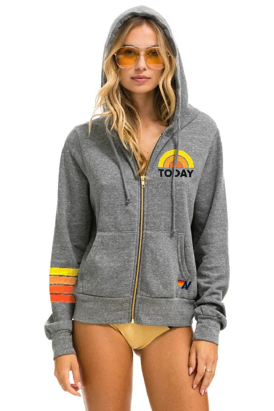 mens hoodie for casual, athletic wear-TODAY SHOW ZIP HOODIE - HEATHER